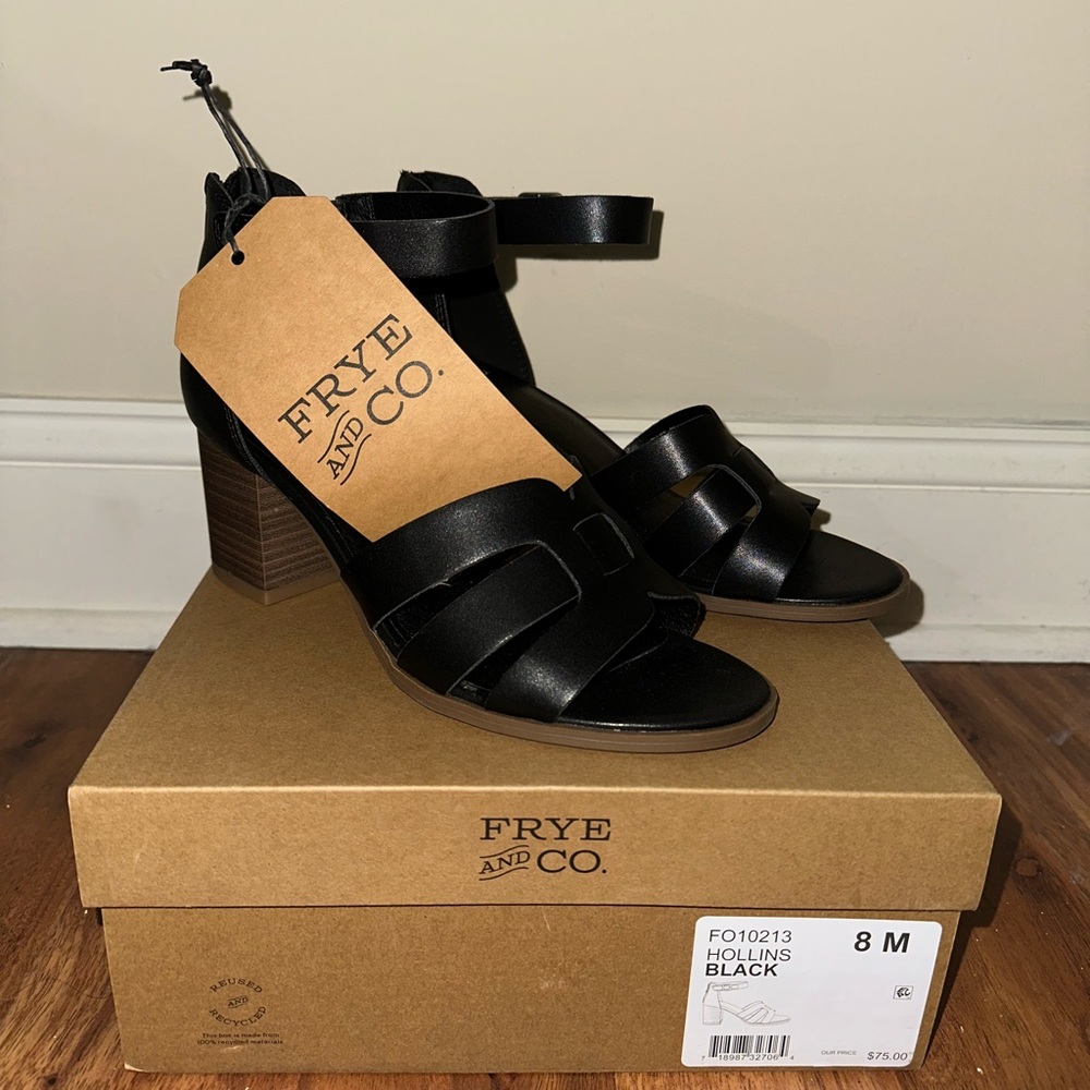 Frye and Co. Womens Hollins Heeled Sandals Black Size 8 -NEW